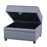 Grey Rectangle Storage Ottoman B062P186558
