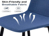 Modern Knit Fabric Dining Chairs with Iron Legs - Restaurant Seating, Comfortable Upholstered W2699P360247
