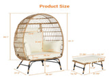 Wicker Egg Chair,Rattan Egg Chair Indoor Outdoor,Oversized Large Egg Chairs 600lbs with Ottoman and 92437319