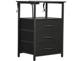 3-Drawer Melamine-Faced Particleboard Nightstand Storage Cabinet 03100823