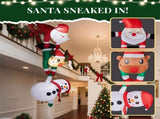 7.5FT Lighted Christmas Inflatable Decoration, Inflatable Hanging Santa & Reindeer & Snowman, Funny 27715236