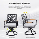 Outdoor Patio Aluminum Swivel Rocker 2PCS with Outdoor-grade Sunbrella Fabric Cushions, Branch-Like W1886P272381