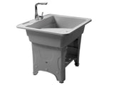 Gray Freestanding Plastic Utility Sinks Utility Sink Laundry Tub Outdoor Sink Drop in Deep Sink Kit 71584544
