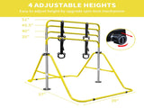 Yellow Multi-Functional Adjustable Height Children's Horizontal Gymnastic Bar With Bear Rings W1408P269742