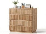 Handleless Grille-Finished 4-Drawer Bedside Table P2 Particleboard MDF & Melamine Veneer 74317864