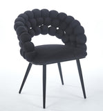 Black Modern chair with golden color iron tube legs, soft cushions and comfortable W234P271319