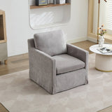 29.92'' Swivel Accent Chair, Upholstered Skirted Swivel Chair with Removable Back Cushion, 360 W1852P202089