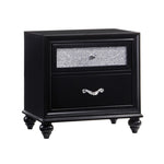 ZUN 2 Drawers Nightstand with Metallic Acrylic Drawer Front, Black B016P254381