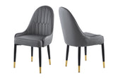 ZUN Modern Leather Dining Chair Set of 2, Upholstered Dining Chair, Legs with Black Plastic Tube Plug 51308124