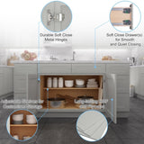 33"in W x 24"in D x 34.5"in H in Shaker Dove Plywood Ready to Assemble Kitchen Base Cabinet T3210P296365