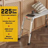 Aluminum Work Platform Large Size Step Stool Folding Portable Work Bench 40" Width Telescopic Feet W2529P185532