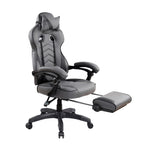 ZUN Gaming Racing Style Fully Reclining Executive Office Chair with Footrest, Black & Grey B031P169820