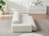 87.4-inch Cloud Series Minimalist Button-Tufted Square Arm Three-Seater Sofa, Chenille Sofa, W3505P383948