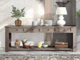 Console Table/Sofa Table with Storage Drawers and Bottom Shelf for Entryway Hallway 56860059