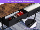 Industrial Console Table with Charging Station, 31.5 Inch Narrow Entryway Table with 2 Fabric 73741676