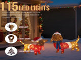 Set of 2 Lighted Dachshund Dog Christmas Decorations, Pre-lit Holiday Decor with 115 Warm White LED 87696606