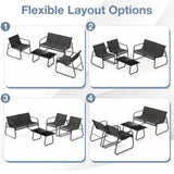 4-Piece Outdoor Conversation - 2 Chairs 1 Loveseat 1 Coffee Table,Patio Furniture 33613293