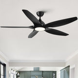 60 In Intergrated LED Ceiling Fan Lighting with Black ABS Blade W136755953
