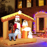 6ft Inflatable Nativity Scene - 6 Built-in LED Lights Weather-Resistant Polyester Xmas Outdoor Decor 92207829