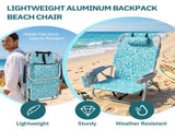 1 PCS Aluminum Beach Chair, 8.5 Inch Seat Height Teal Tribal Pattern, Adjustable Folding Chair with 78014252