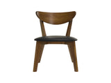 Set of 2 Dining Chairs With Black Leatherette Seat, Dark Walnut B016P368770