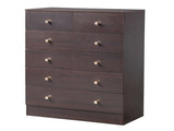25.98*12.99"*35.04 5-Tier 6-Drawer Cabinet Drawer Dresser with Gold Handles Brown 17234498
