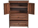 Bathroom Tall Cabinet with 2 Drawers and 2 Doors Made of MDF with Melamine Finish Storage Locker 67646189