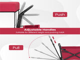 Foldable Utility Wagon,Adjustable Handle Outdoor Wagon, Puncture-Proof Wheels with Brakes, Removable 09225941