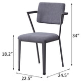 Grey and Gunmetal Open Back Dinning Chairs B062P186531