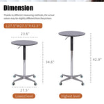 ZUN Movable Adjustable Bar Table Pub Table 360 Swivel Counter Bar Height Aluminum Star Base Movable for 99056650