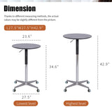 ZUN Movable Adjustable Bar Table Pub Table 360 Swivel Counter Bar Height Aluminum Star Base Movable for 99056650