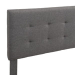 ZUN Upholstered Platform Bed with Tufted Headboard, Box Spring Needed, Gray Linen Fabric, Queen Size WF280787AAE