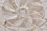 18.1-inch White Vintage Caged Ceiling Fan Light Quiet Operation, Remote Control, Industrial Style W1340P246415
