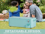 80 Quart Rolling Ice Chest, Portable Bar Drink Cooler with Catch Basin, Bottom 10515126