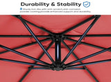 10FT Offset Hanging Patio Umbrella Outdoor with Push Button Tilt & Self-Locking, Polyester Shade, 8 95615093