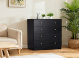 Black particleboard with a textured melamine finish, 66*40*91cm, 32 drawer cabinet, matte gold 43369394