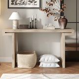 60inches Rustic Farmhouse Console Table , Distressed Wood Finish Entryway Sofa Side Table for Living W1445P330980
