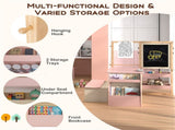 Kids Multifunctional Art Center with Double-Sided Easel, Wooden Art Table Bench Set for 3 Years, 15077509