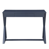 ZUN Charcoal 1-Drawer Writing Desk with X-shaped Base B062P185695