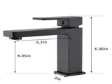 Black Bathroom Faucet, Brushed Black Faucet for Bathroom Sink, Black Single Hole Bathroom Faucet W1932P156219