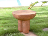 Iris Outdoor Patio Three-Legged Wood-Grain Round MGO Side Table, Brown N775P300880B