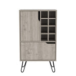 ZUN Manhattan L Bar Cabinet, Eight Built-in Wine Rack, Single Door -Light Gray B20092092