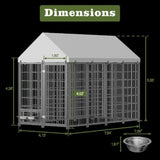 Large Dog Kennel Outdoor Pet Pens Dogs Run Enclosure Animal Hutch Metal Coop Fence with Roof Cover. W1820P296149