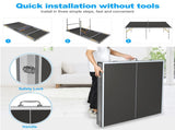 6ft Black Mid-Size Table Tennis Table Foldable & Portable Ping Pong Table Set for Indoor & Outdoor W1408P478678