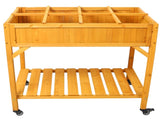 Elevated 8 Pocket Herb Garden Bed, Mobile Raised Customizable Wood Planter for Herbs, Vegetables, 69112544