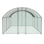 ZUN Large Chicken Coop Metal Chicken Run with Waterproof and Anti-UV Cover, Dome Shaped Walk-in Fence W1212111288