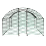 ZUN Large Chicken Coop Metal Chicken Run with Waterproof and Anti-UV Cover, Dome Shaped Walk-in Fence W2505P171905