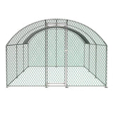 ZUN Large Chicken Coop Metal Chicken Run with Waterproof and Anti-UV Cover, Dome Shaped Walk-in Fence W2505P171905