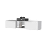 Tabor Floating TV Stand, Wall Unit with 2 Doors and Open Shelf B128P176182