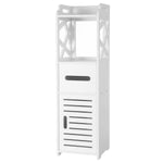 ZUN 3-tier Bathroom Storage Cabinet with 2 Doors 23*23*80CM White 01601486